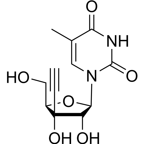3’-β-C-Ethynyl-5-methyl uridine Chemical Structure