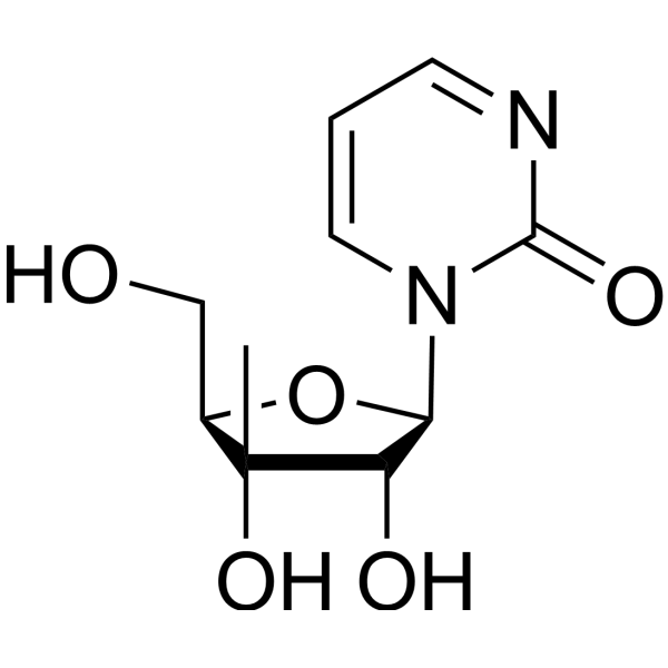 4-Deoxy-3’-β-C-methyluridine Chemical Structure