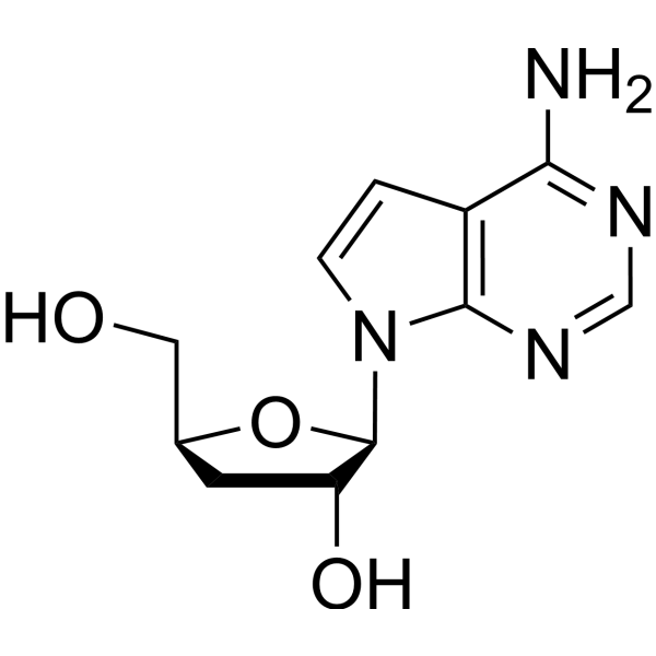 7-(3-Deoxy-β-D-erythro-pentofuranosyl)-7H-pyrrolo[2,3-d]pyrimidin-4-amine Chemical Structure