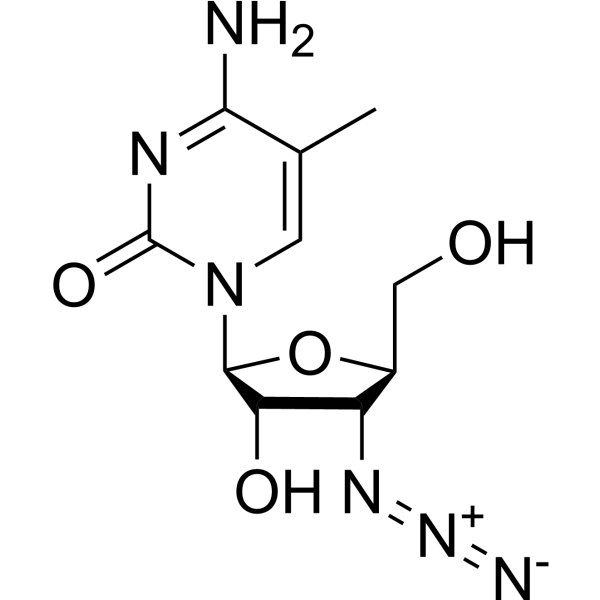3’-Azido-3’-deoxy-5-methyl-beta-L-cytidine Chemical Structure