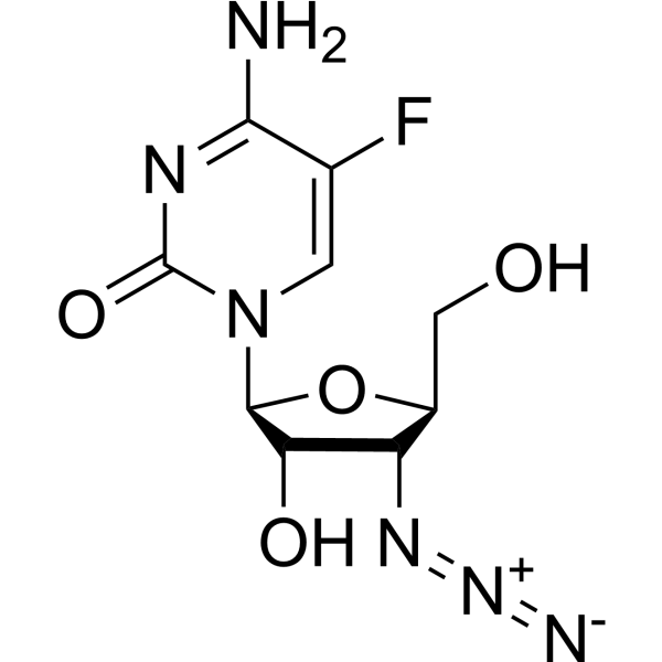3’-Azido-3’-deoxy-5-fluoro-beta-L-cytidine Chemical Structure