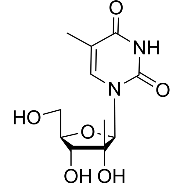 2’-β-C-Methyl-5-methyluridine Chemical Structure