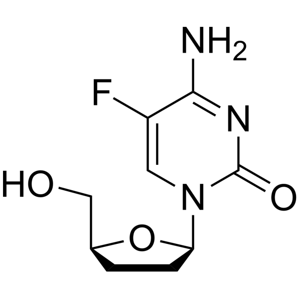 2’,3’-Dideoxy-5-fluorocytidine Chemical Structure