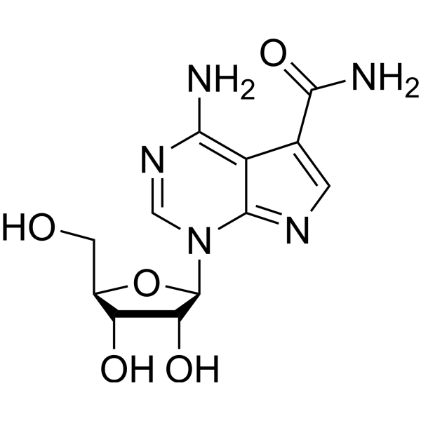 4-Amino-1-(β-D-ribofuranosyl)-7H-pyrrolo[2.3-d]pyrimidine-5-carboxamide Chemical Structure