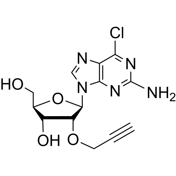 2-Amino-6-chloropurine-9-(2’-O-propargyl)riboside Chemical Structure