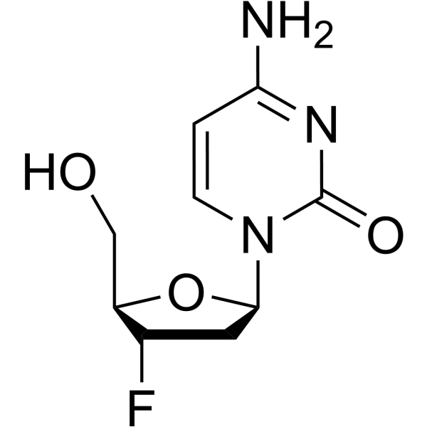 2’,3’-Dideoxy-3’-fluorocytidine Chemical Structure