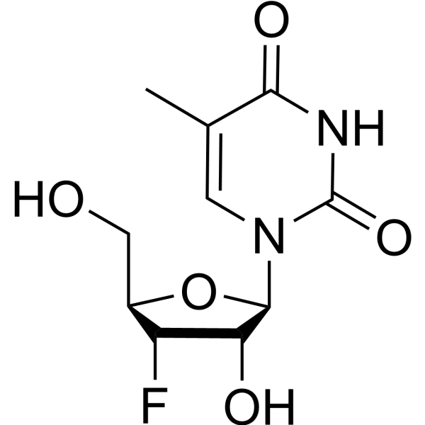 3’-Deoxy-3’-fluoro-5-methyluridine Chemical Structure