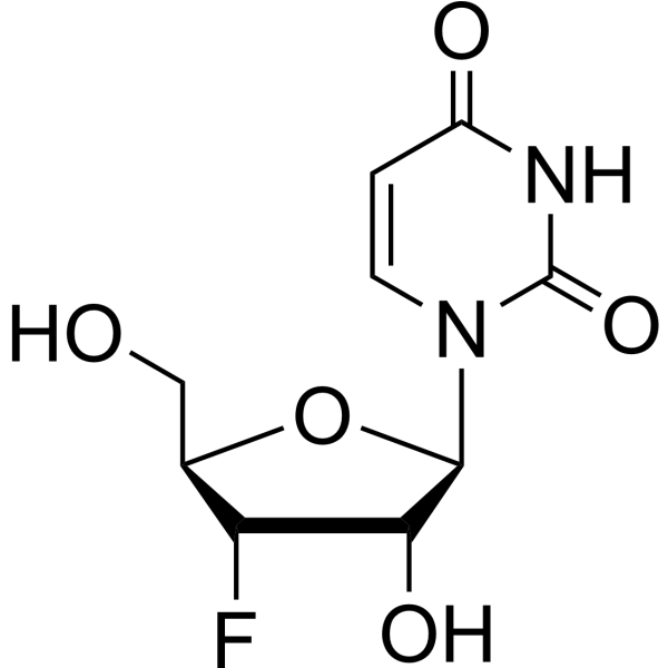 3′-Deoxy-3′-fluorouridine Chemical Structure
