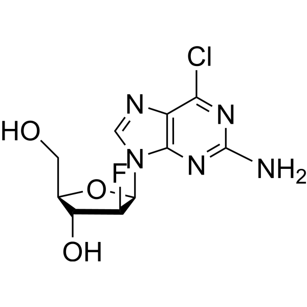 2-Amino-6-chloropurine-9-beta-D-(2’-deoxy-2’-fluoro)-arabinoriboside Chemical Structure