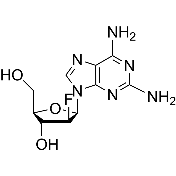 2,6-Diamino-9-(2-deoxy-2-fluoro-β-D-arabinofuranosyl)-9H-purine Chemical Structure