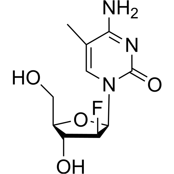 2′-Deoxy-2′-fluoro-5-methyl-arabinocytidine Chemical Structure