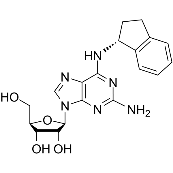 (R)-N-(2,3-Dihydro-1H-indenyl)-2-amino adenosine Chemical Structure