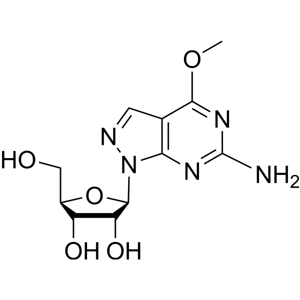4-Methoxy-1-β-D-ribofuranosyl-1H-pyrazolo[3,4-d]pyrimidin-6-amine Chemical Structure