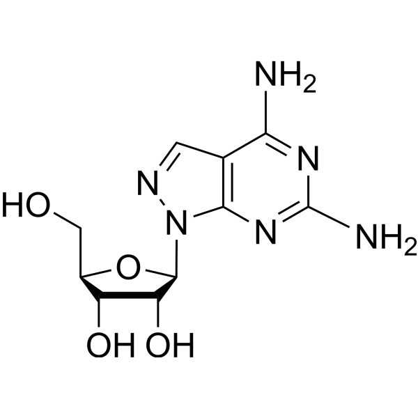 1-β-D-Ribofuranosyl-1H-pyrazolo[3,4-d]pyrimidine-4,6-diamine Chemical Structure