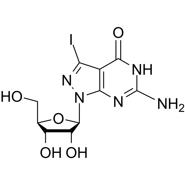 2-Amino-8-aza-7-deaza-7-iodoguanosine Chemical Structure