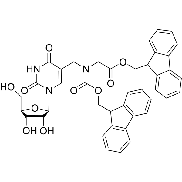 Uridine-5-(N-Fmoc-methylamino)-acetyl (9-fluorenylmethyl) ester Chemical Structure