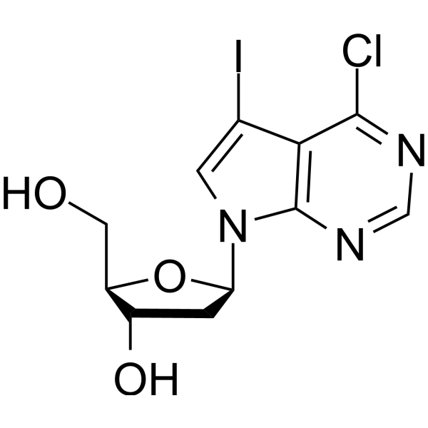4-Chloro-7-(2-deoxy-β-D-erythro-pentofuranosyl)-5-iodo-7H-pyrrolo[2,3-d]pyrimidine Chemical Structure