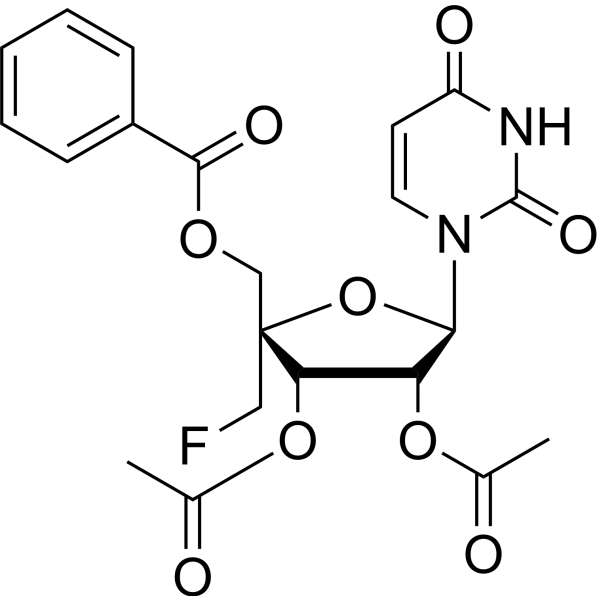 5’-O-Benzoyl-2’,3’-di-O-acetyl-4’-C-fluoromethyluridine Chemical Structure