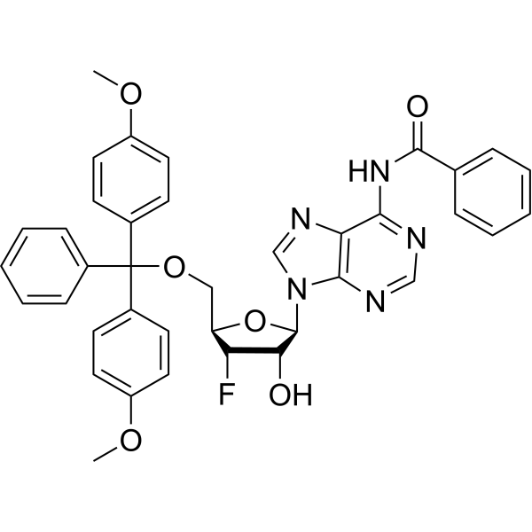 N6-Benzoyl-3'-deoxy-5'-O-DMT-3'-fluoroadenosine Chemical Structure