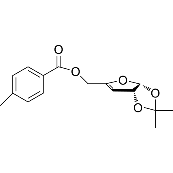 3-Deoxy-1,2-O-isopropylidene-5-p-toluoyl-a-D-glycero-pent-3-enofuranose Chemical Structure