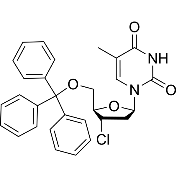 3′-Chloro-3′-deoxy-5′-O-(triphenylmethyl)thymidine Chemical Structure