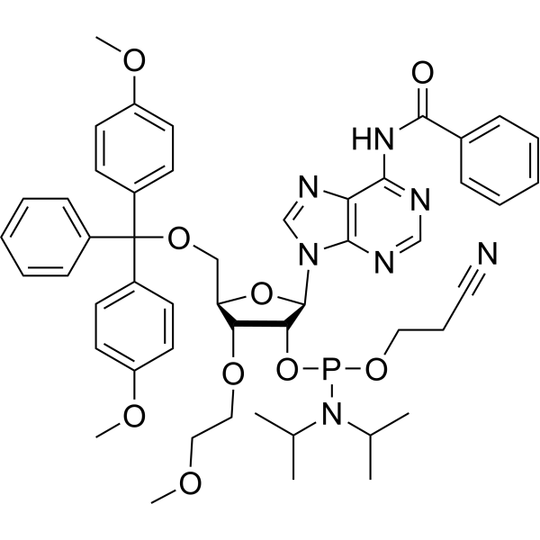 3’-O-MOE-A(Bz)-2’-CED-phosphoramidite Chemical Structure