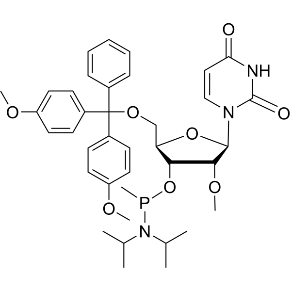5’-O-DMTr-2’-OMeU-methyl phosphonamidite Chemical Structure