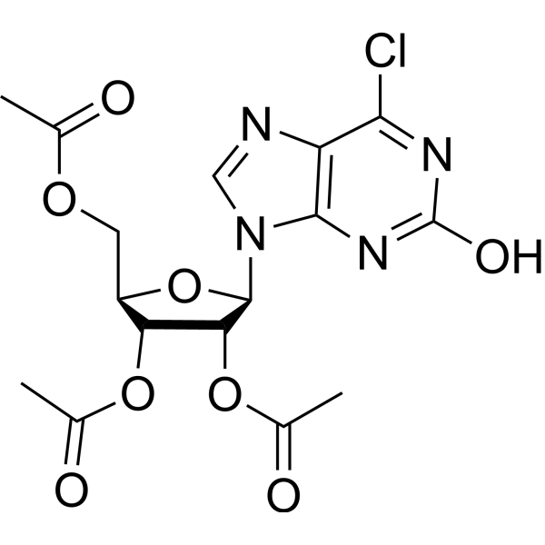 6-Chloro-2-hydroxy-9-(2',3',5'-tri-O-acetyl-β-D-ribofuranosyl)purine Chemical Structure