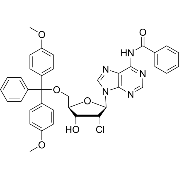 N6-Benzoyl-2'-chloro-5'-O-(4,4'-dimethoxytrityl)-2'-deoxyadenosine Chemical Structure