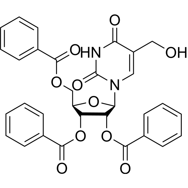 2’,3’,5’-Tri-O-benzoyl-5-hydroxy methyluridine (see GL100342) Chemical Structure
