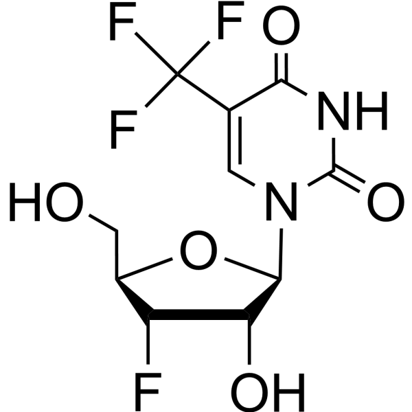 3’-Deoxy-3’-fluoro-xylo-5-trifluoromethyluridine Chemical Structure