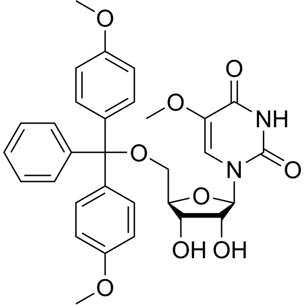 5’-O-(4,4’-Dimethoxytrityl)-5-methoxyuridine Chemical Structure