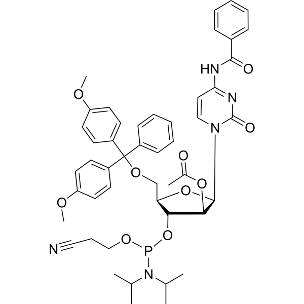 2’-O-Acetyl-<em>N</em><em>4</em>-benzoyl-<em>5</em>’-O-DMT arabinocytidine 3’-O-phosphoramidite