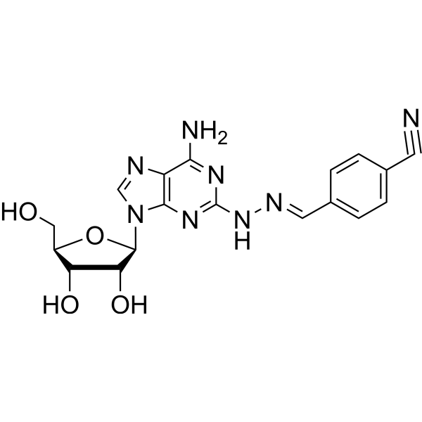 2-(P-Cyanophenyl methylidene hydrazino) adenosine Chemical Structure
