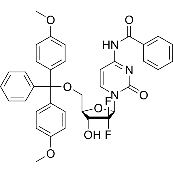N4-Benzoyl-2'-deoxy-5'-O-DMT-2',2'-difluorocytidine Chemical Structure
