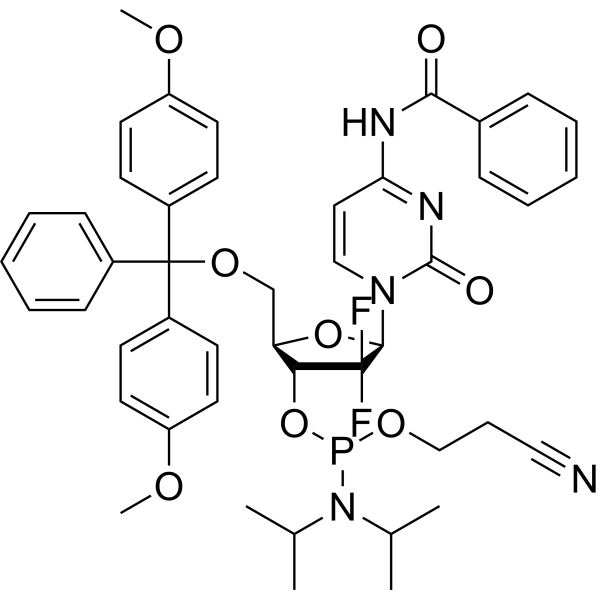 5’-O-DMTr-2’,2’-difluoro-dC(Bz)-3’-CED-phosphoramidite Chemical Structure