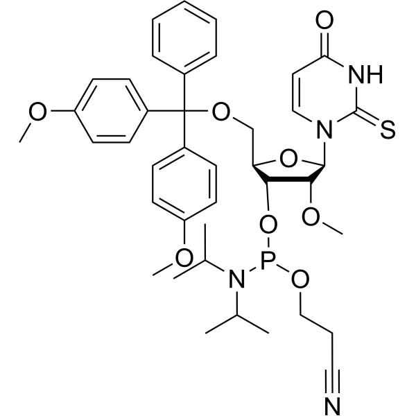 2’-O-Me-2-thio-U-3’-phos phoramidite Chemical Structure