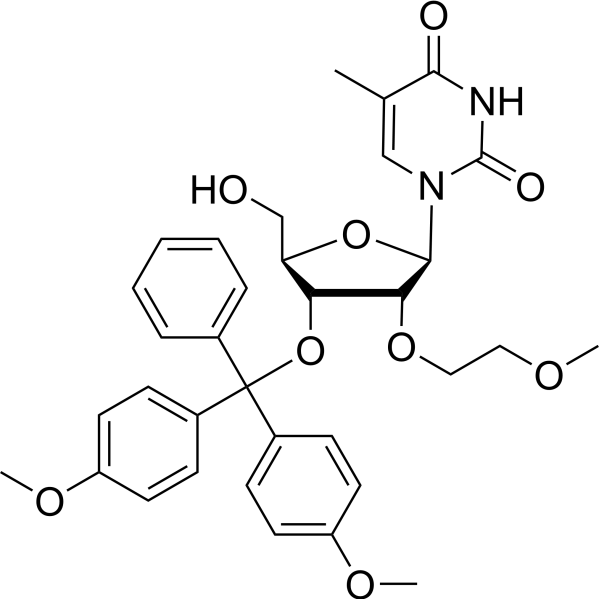 3’-O-(4,4’-Dimethoxy trityl)-2’-O-(2-methoxyethyl)-5-methyluridine Chemical Structure
