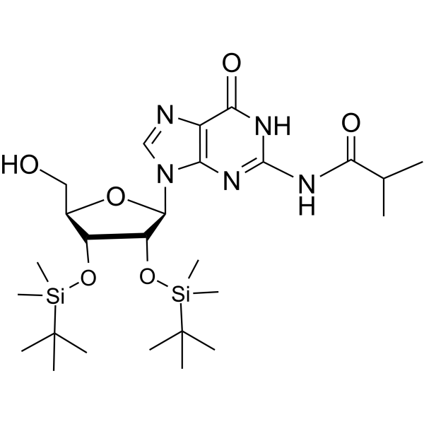 N2-iBu-2’,3’-bis-O-TBDMS guanosine Chemical Structure