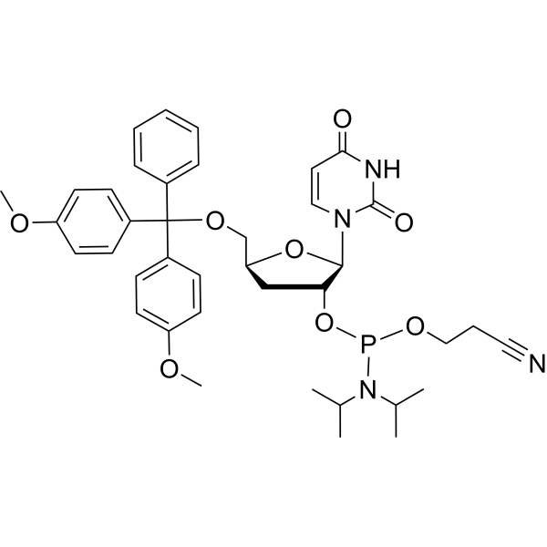 5’-O-DMTr-3’-deoxyuridine 2’-CED phosphoramidite Chemical Structure