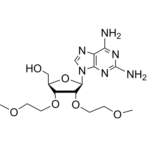 2-Amino-2’,3’-bis-O-(2-methoxyethyl) adenosine Chemical Structure