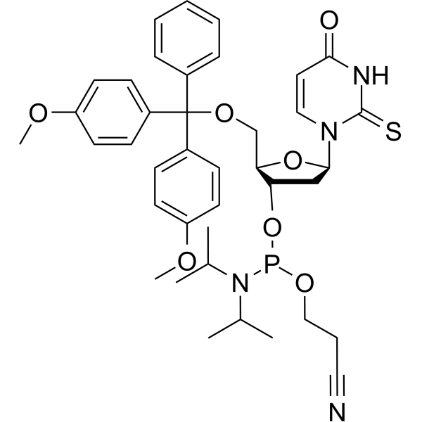 2’-Fluoro-2-thio-2’-dU-3’-phosphoramidite Chemical Structure
