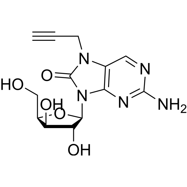 2-Amino-7-propargyl-7,<em>8-dihydro-8</em>-oxo-9-(beta-D-xylofuranosyl)purine