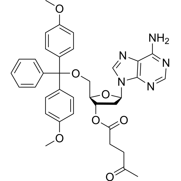 5’-O-(4,4’-Dimethoxytrityl)-3’-O-levulinyl-2’-deoxyadenosine Chemical Structure