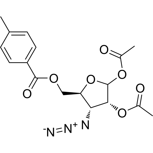 1,2-Di-<em>O</em>-acetyl-3-azido-3-deoxy-5-<em>O</em>-(4-methyl)benzoyl-D-ribofuranose