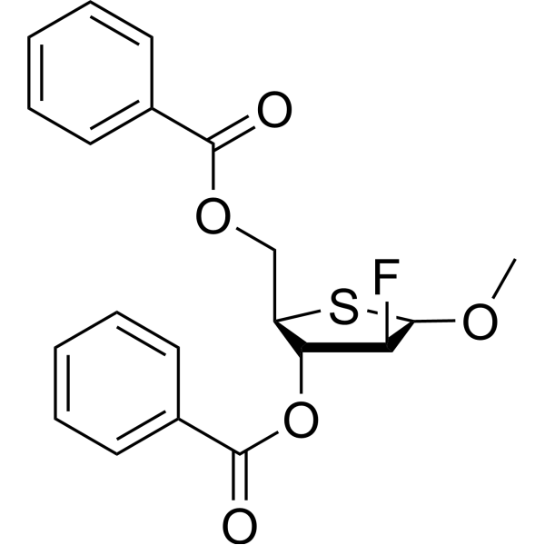 Methyl 2-deoxy-3,5-di-O-benzoyl-2-fluoro-4-thio-D-arabinopentofuranoside Chemical Structure