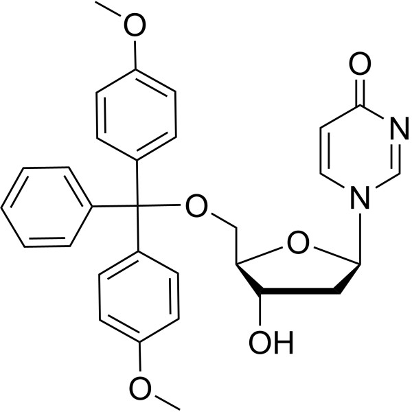 2-Deoxy-2’-deoxy-5’-(4,4’-dimethoxytrityl)uridine Chemical Structure