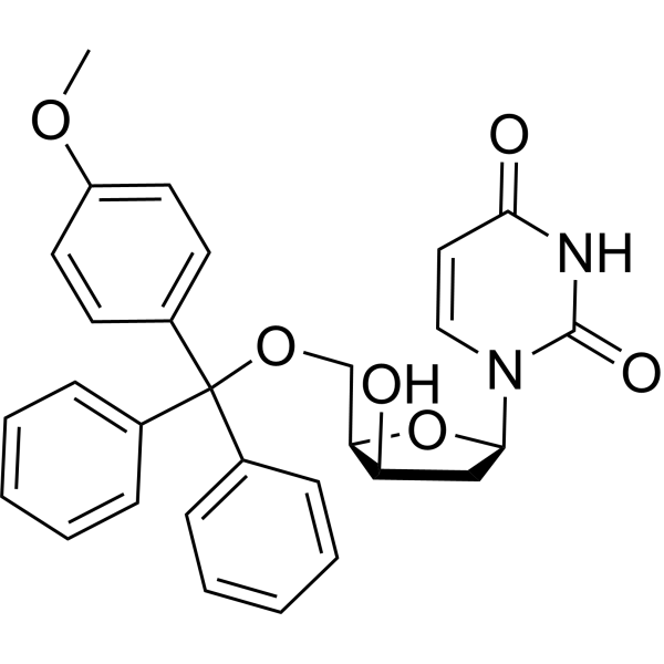 1-(5-O-Methoxytrityl-2-deoxy-β-D-xylofuranosyl)uracil Chemical Structure