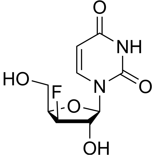 1-(3-Deoxy-3-fluoro-β-D-xylofuranosyl)-2,4(1H,3H)-pyrimidinedione Chemical Structure