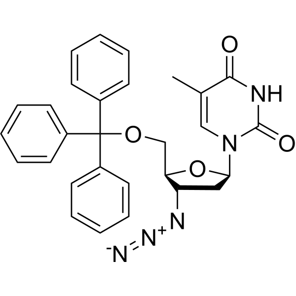 3′-Azido-3′-deoxy-5′-O-(triphenylmethyl)thymidine Chemical Structure